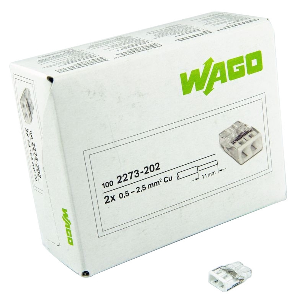 Pack of 100 | Wago 2273-202 Connecting terminal 2x0,5-2,5