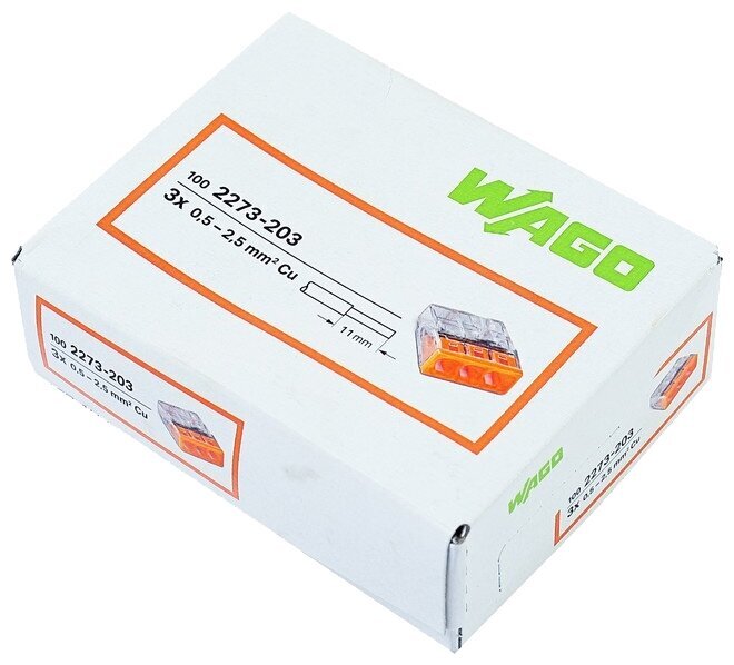 Pack of 100 | Wago 2273-203 Connecting terminal 3x0,5-2,5
