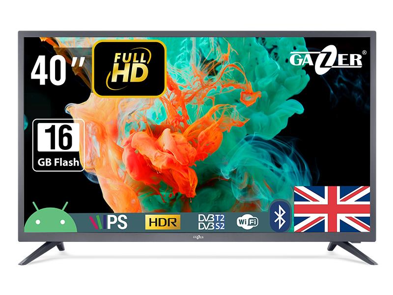 TV Set – GAZER – 40" – FHD – 1920x1080 – 16 GB – Wireless LAN 802.11b/g/n – Bluetooth – Android – Graphite – TV40-FS2G